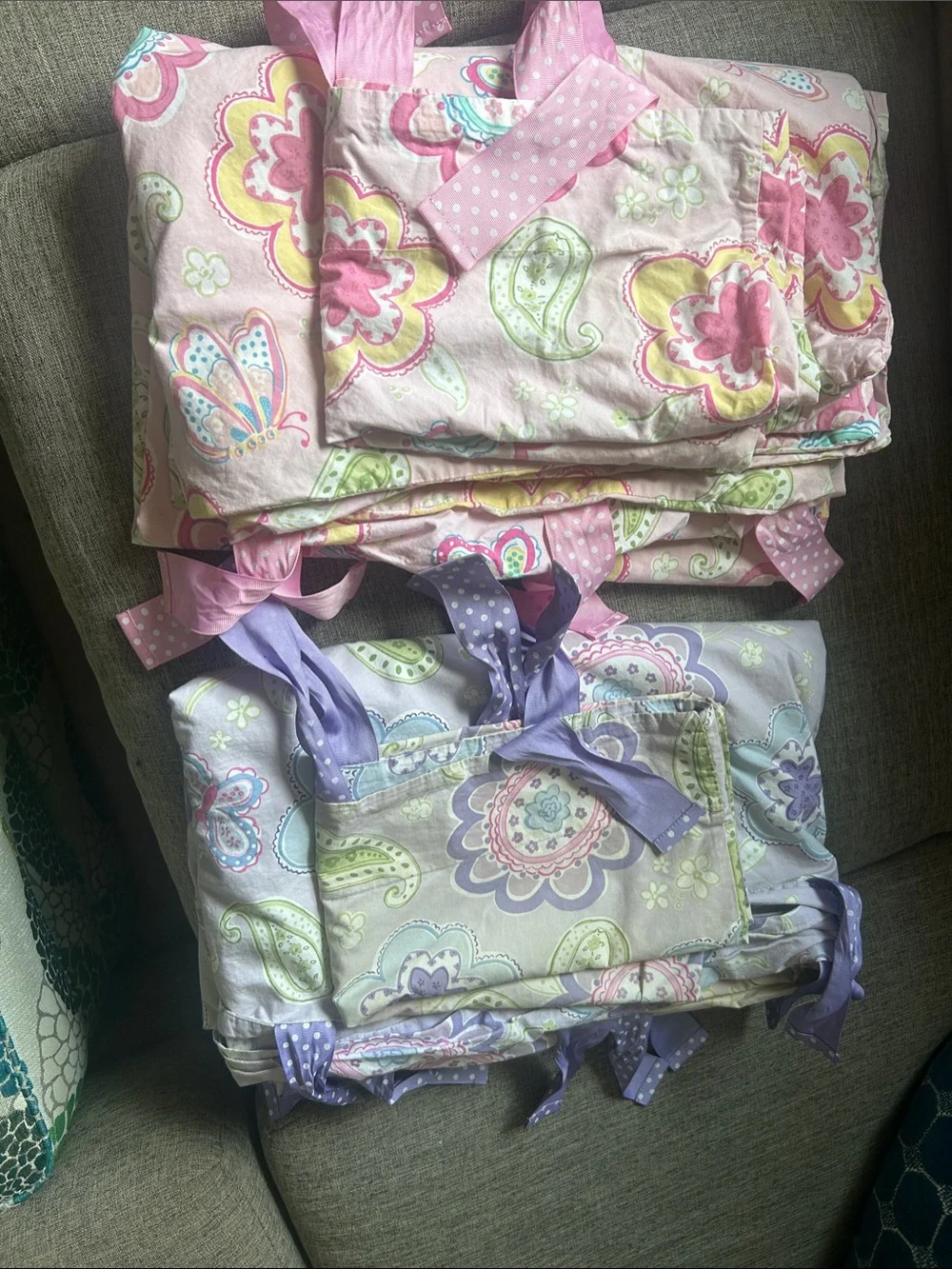 Floral Paisley Twin Duvet/Sham - Pink & Lavender